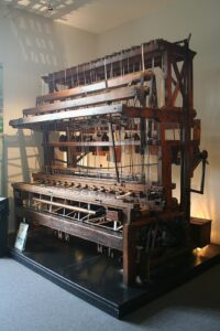 Webstuhl der Fabrik Lécuyer, Thiberville, zweite Hälfte des 19. Jahrhunderts.