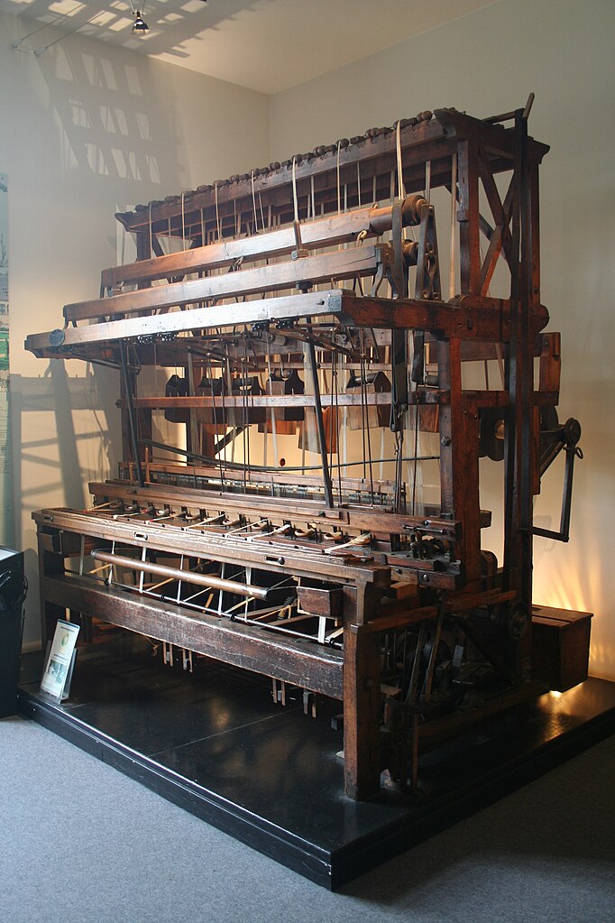 Webstuhl der Fabrik Lécuyer, Thiberville, zweite Hälfte des 19. Jahrhunderts.