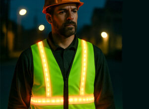 LED webbing for PPE